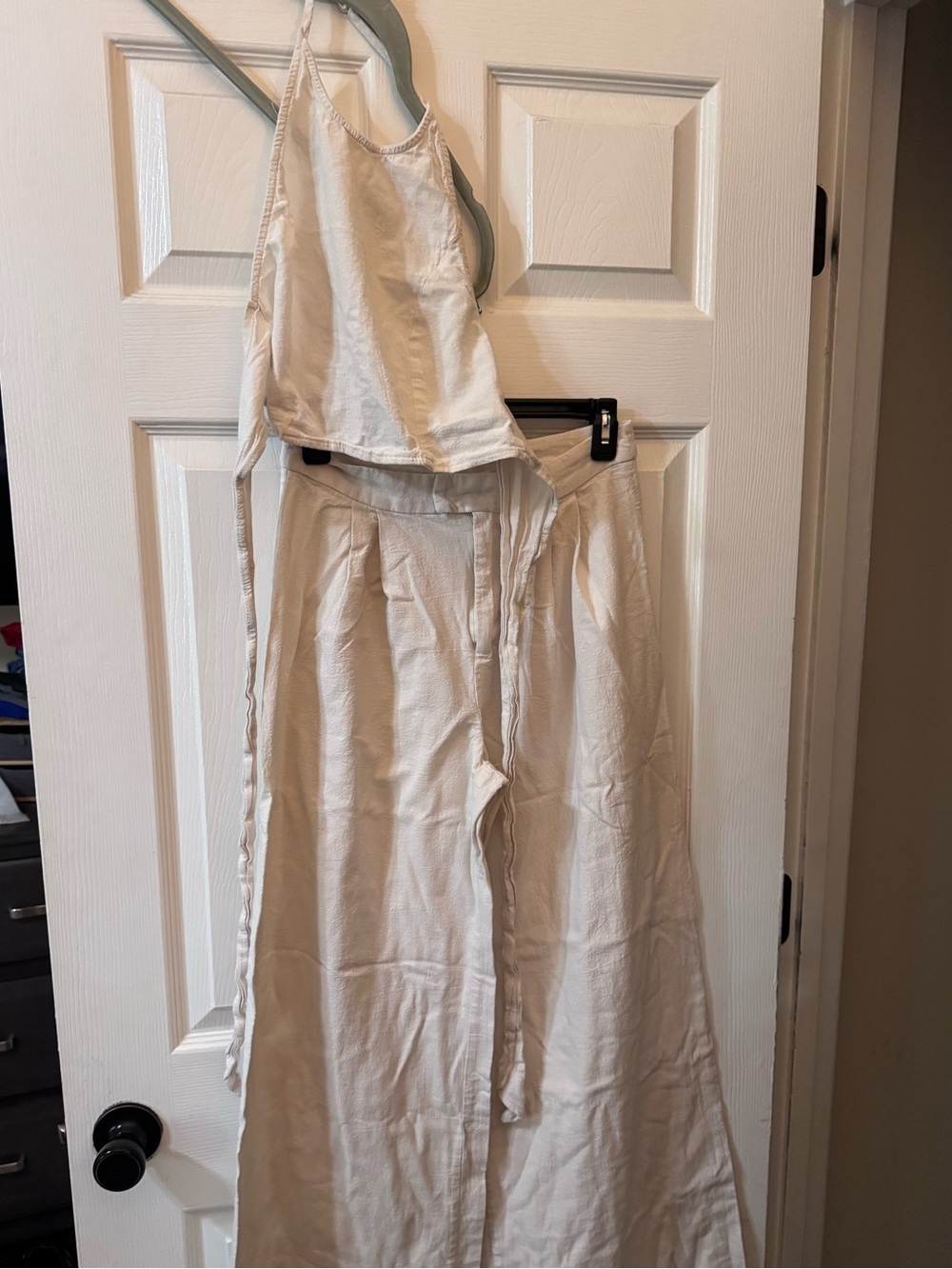 SHEIN Cream Linen-Look Two-Piece Set 4 FOR $20 SALE